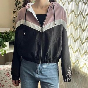 New Look Pink Black White Bomber Jacket